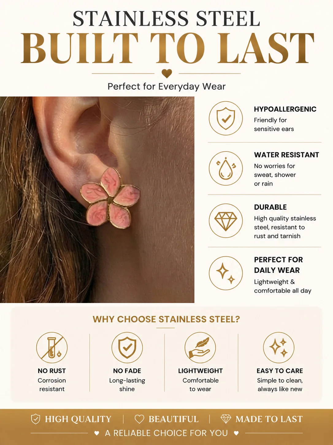 12 Pairs Random Style Stainless Steel Stud Hoop Earrings Set, Monthly Surprise Jewelry for Women, Hypoallergenic Cute Gift