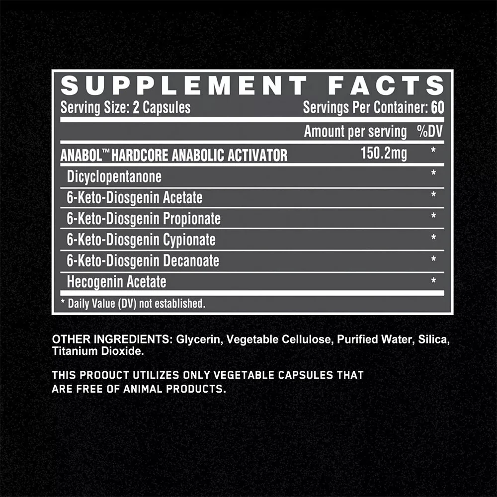 Anabol Hardcore Capsules - Promoting Muscle Growth,Recovery & Strength Enhancement, Helps Build Lean, Firm, High-quality Muscle