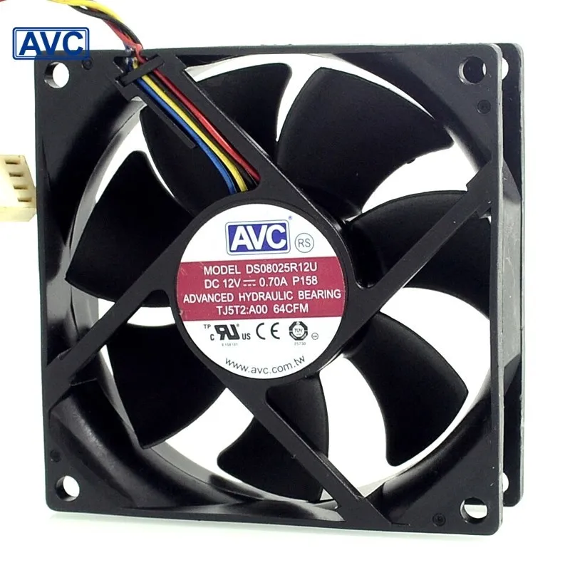 For AVC 8025 80mm cooling fan 12V 0.70A PWM DS08025R12U cooling fan speed control 80 * 80 * 25mm