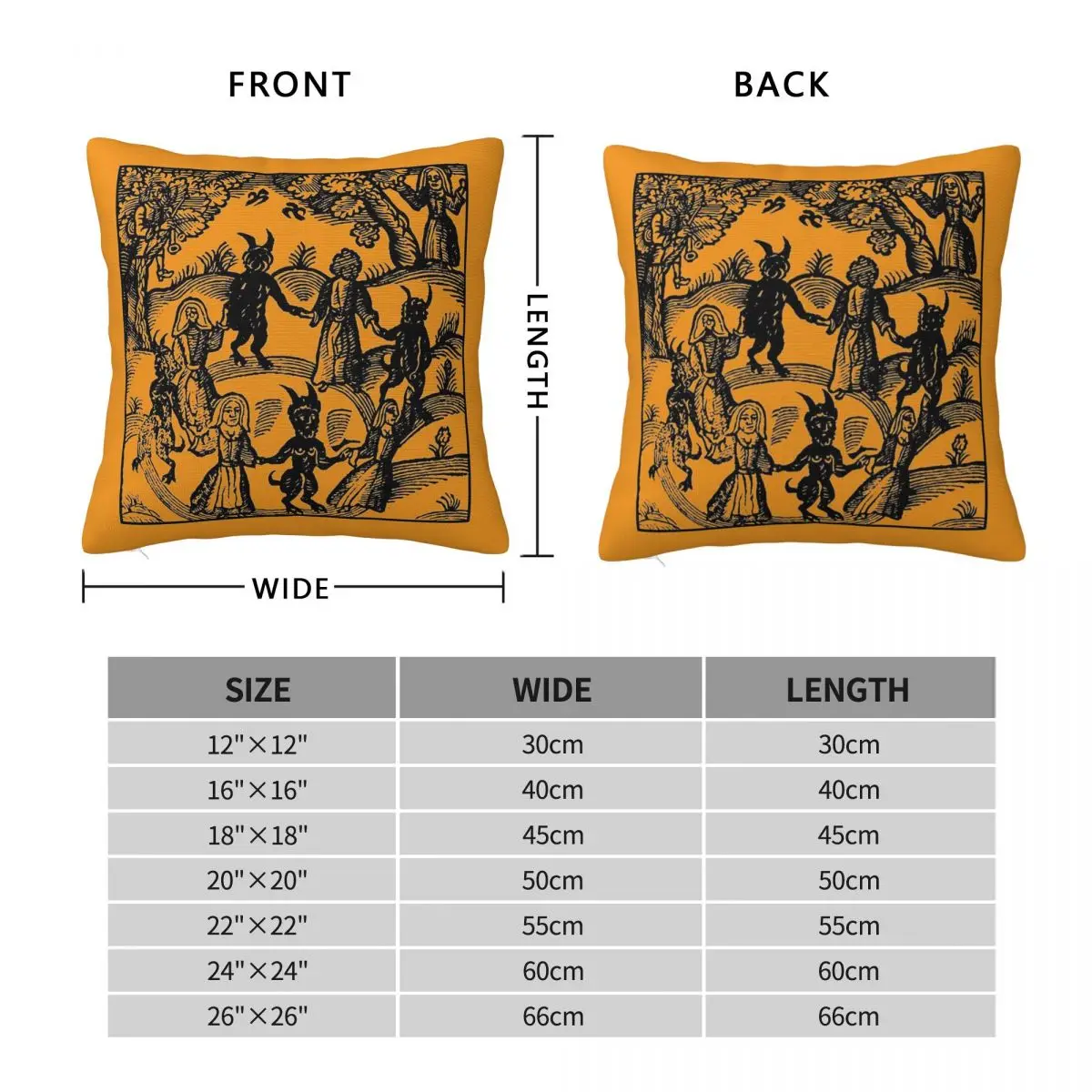 Dance With The Devil Bohemian Pillowcase Polyester Linen Velvet Pattern Zip Decor Throw Pillow Case Bed Cushion Case