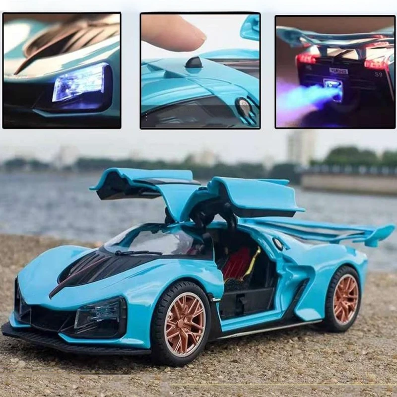 1:24 Supercar Model Car Spray Toy Metal Diecast Alloy Toys Cars Model For Boys Children Kids Vehicles Collection Birthday Gift