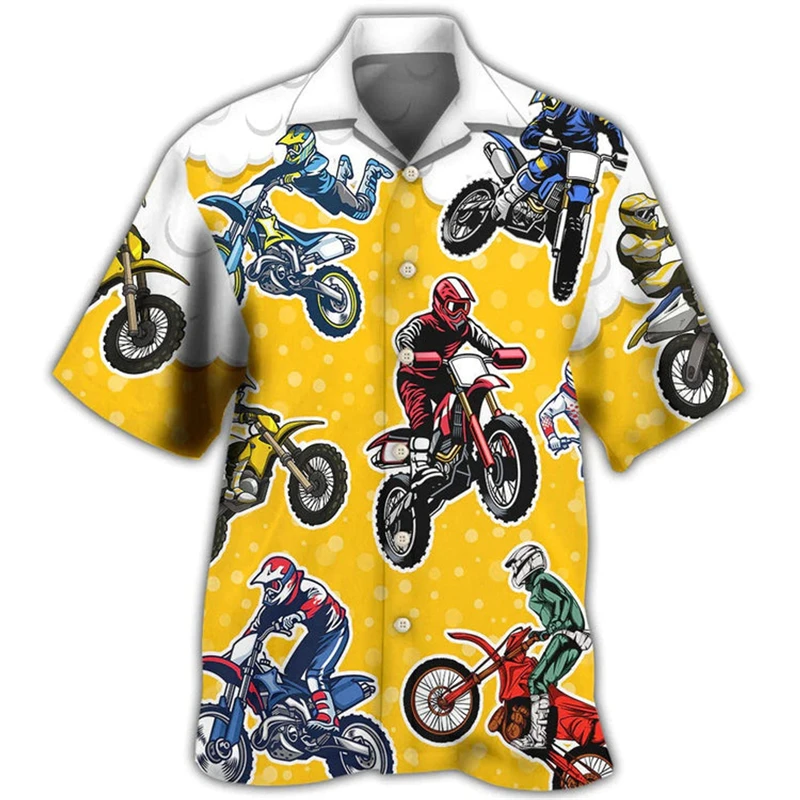 

Sport Beer Style Shirt Men's Personality Trendy Leisure Button Shirts 3D Printed Horse Riding Motorcycle American Football Top
