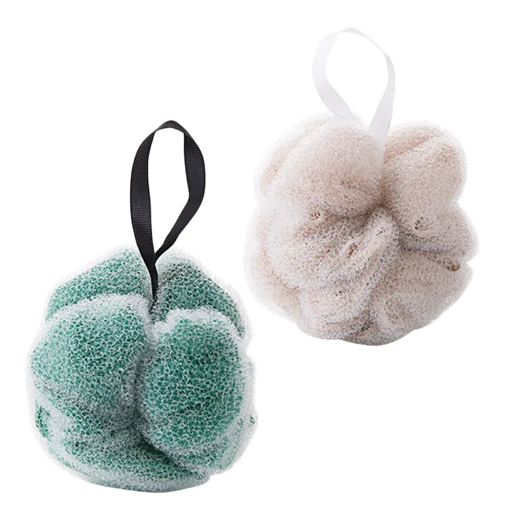 

2Pcs Shower Ball Bath Mesh Net Soft Scrubbing Cleansing Skin Care with Hanging Rope for Relaxing Bath Experience Khaki Green