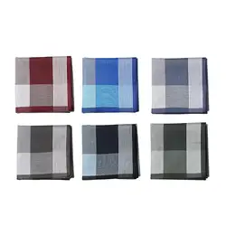 6Pcs Cotton Men's Hanky Pocket Square Hankies for Grandfathers