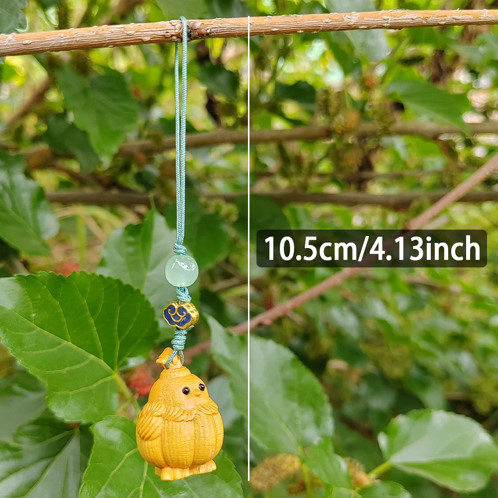 1 Pc Wooden Chicken Pendant, Hand-Carved, New Chinese Style, Modern Style, Suitable for Halloween Decorations, Holiday Decorations, Phone Pendants, Housewarming Gifts, Bedroom Pendants, Birthday Gifts, Back-To-School Season Gifts