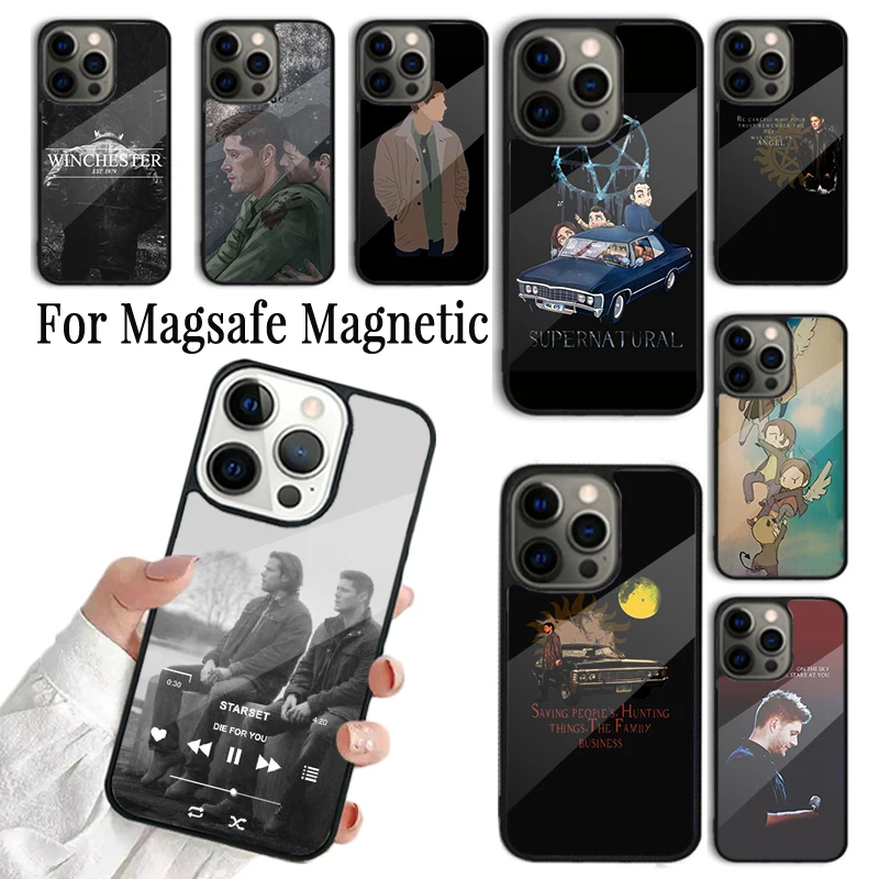 Phone Case For iPhone 16 15 14 13 12 Mini 11 Pro Max Plus Magsafe Magnetic Wireless Charging Cover Supernatural Winchester