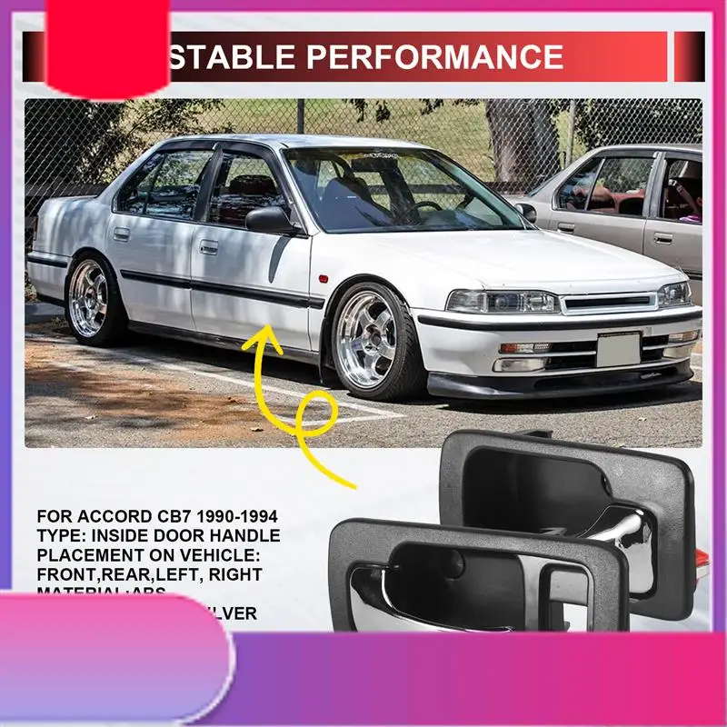 

Inside Door Handle Front Rear Left Right Set For Honda Accord CB7 1990-1994 Car Styling-Y79A