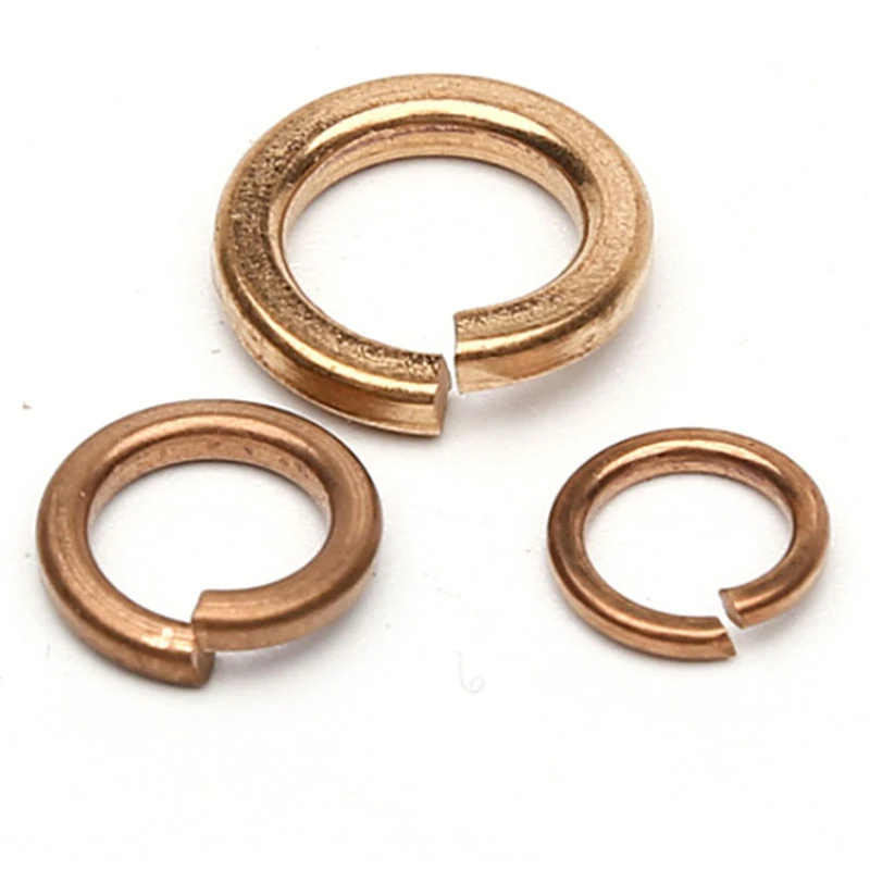 Anti-loose Copper Spring Lock Gaskets M3-M12, GB93 Standard Brass Split Washers 10-120Pcs Fastening Parts