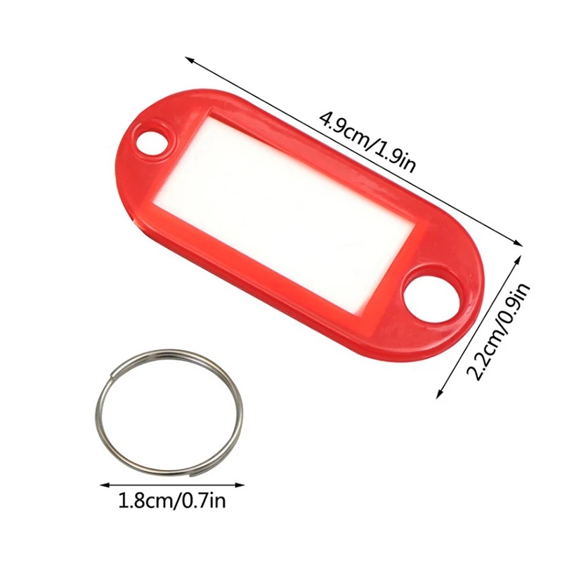 LLavero de plástico colorido con anillo dividido, etiqueta numerada para equipaje, identificación, 30 piezas