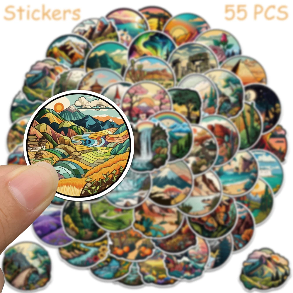 50pcs Outdoor Landscape Stickers Decals For Phone Refrigerator Suitcase Scrapbook Skateboard DIY Aesthetic Waterproof Stickers