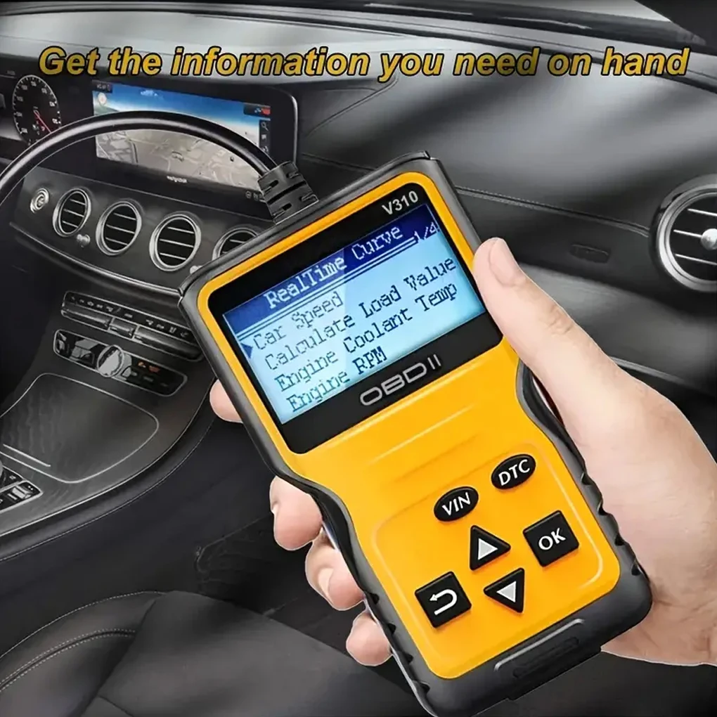 Automotive Code Scanner Diagnose Quickly Read/Clear Vehicle Trouble Codes Large Screen Display