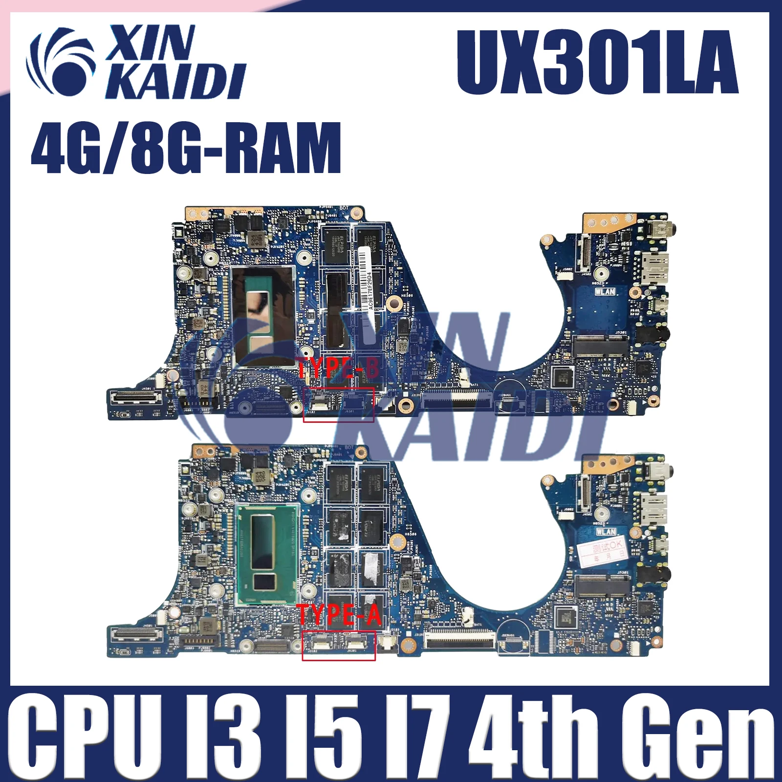 

UX301LA Notebook Mainboard For ASUS ZENBOOK UX301L UX301 Laptop Motherboard I3 I5 I7 4th Gen CPU 8GB RAM