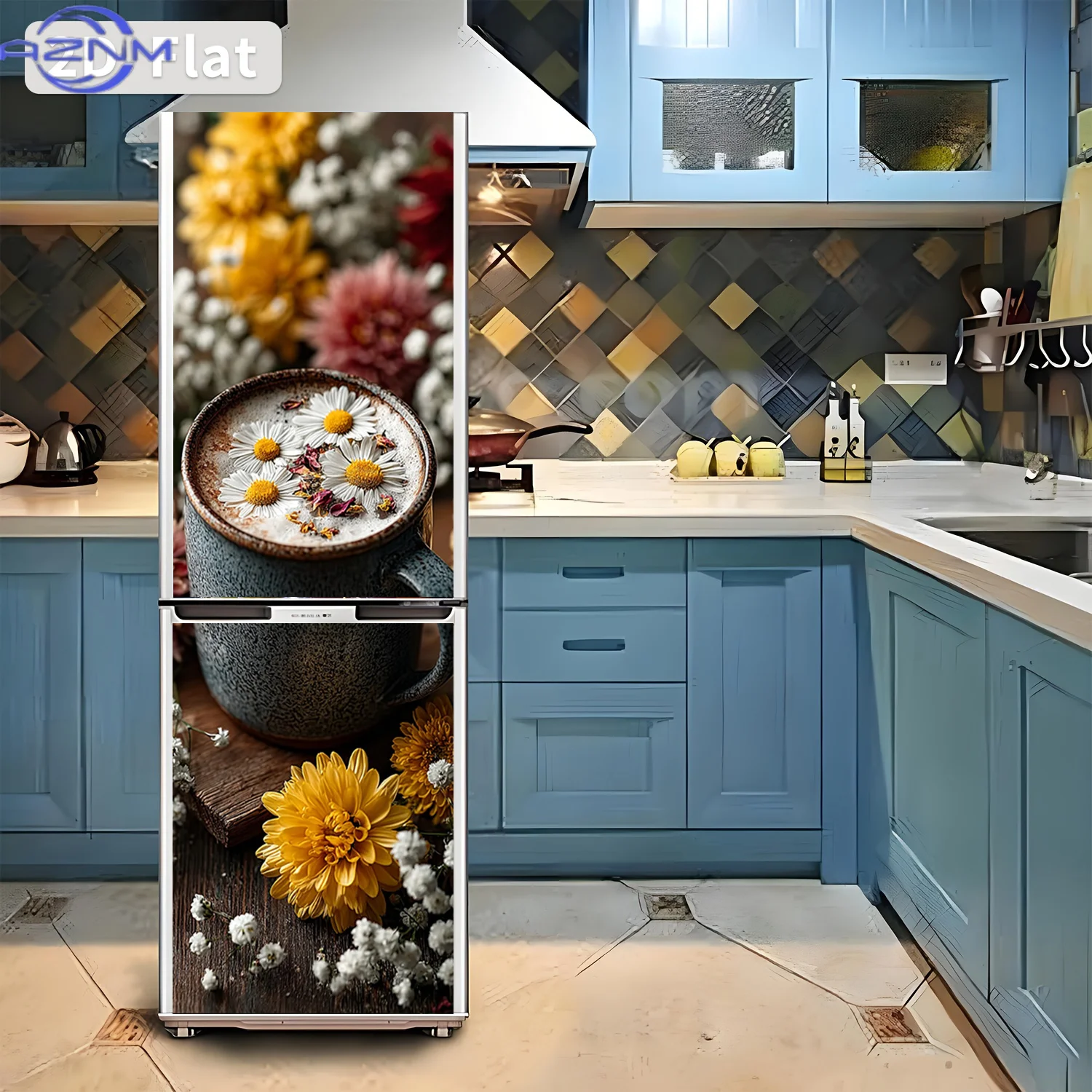 2D Flat Printing 1pc Refrigerator Sticker 60×180cm 
