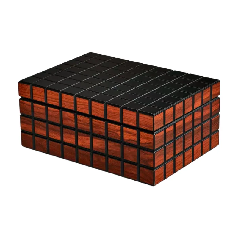 Cigar Moisturizing Wooden Box Layered Storage Cube Style