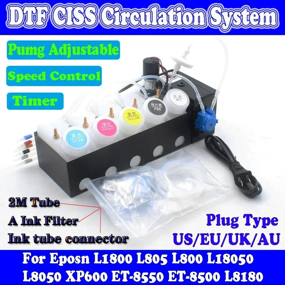 ET8550 White Ink Shaker DTF CiSS System Device Convert Kit for Epson 8550 L1800 L800 L18050 Printer Modify Conversion Circulator