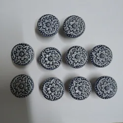 10pcs Ceramic Drawer Handle Round Cupboard Door Pull Knob Ceramic Dresser Knob Single Hole Durable Drawer Handle Knob with Screw