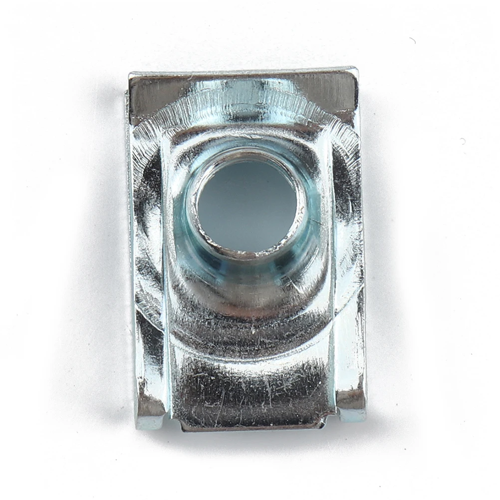 

110pcs Pinch Nut Fasteners High Strength Elastic Decorative Car Body Panel Clips Silver Mechanical U Nut Manganese Steel