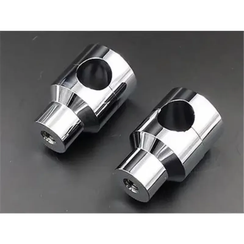 Universal Motorcycle Chrome Round 7/8'' Handlebar Riser for Harley Honda Kawasaki Cafe Old School CB