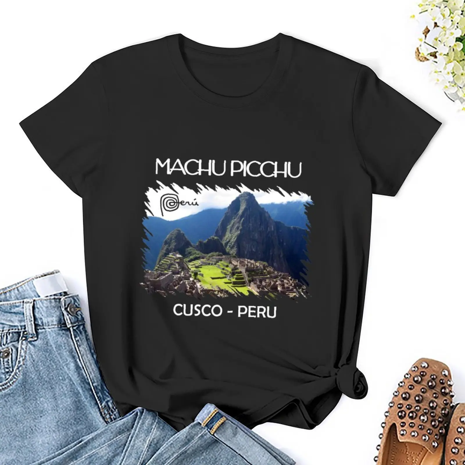 Machu Picchu Peru Llama Cusco T-Shirt cute tops oversized western t-shirt dress for Women