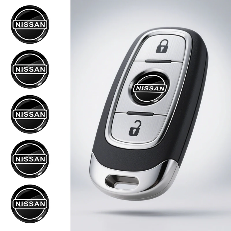 2/5/10pc 14mm Aluminum Car Remote Key Emblem Radio button Car Sticker For Nissan X-Trail T32 T31 Qashqai Tiida Teana Car Styling