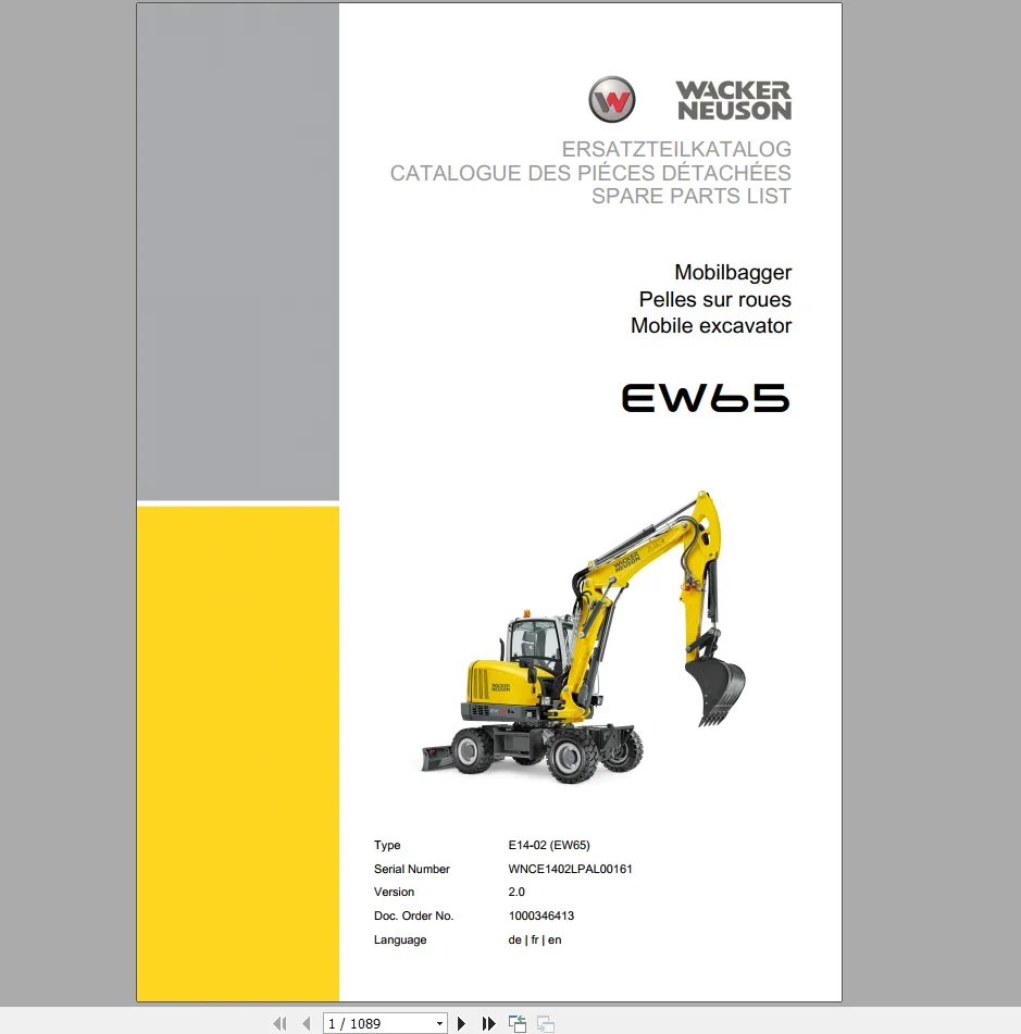 Wacker Neuson 23.1GB PDF Part Manual, Operator Manual, Repair Manual & Wiring Diagram DVD