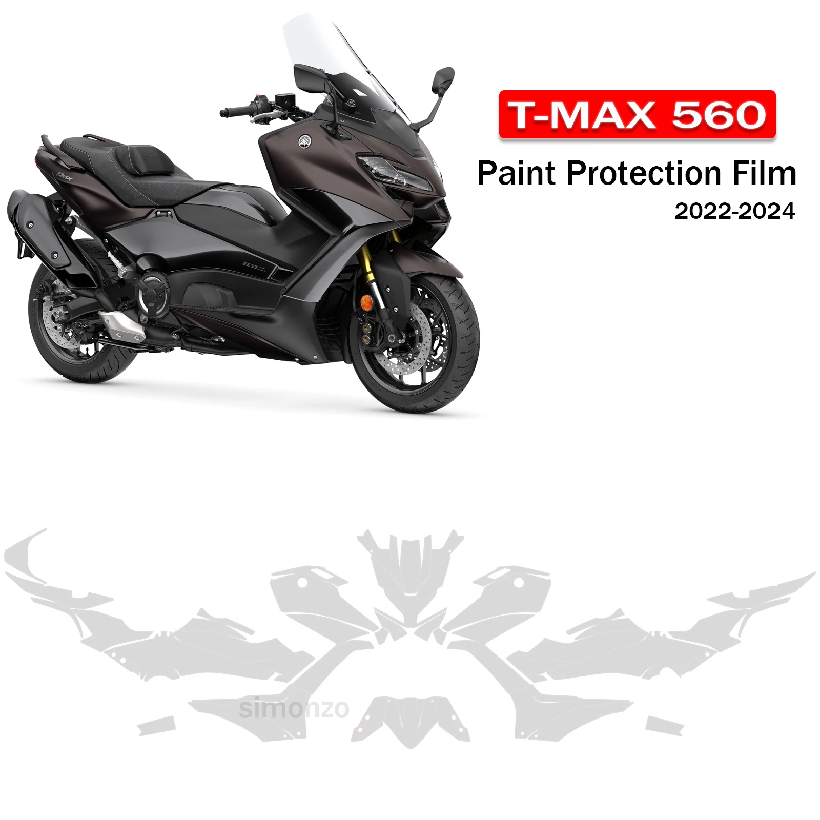 Fits T-MAX 560 PPF For Yamaha T Max 560 Paint Protection Film Motorcycle TPU Anti-scratch Film T max 560 Accessories 2022-2024