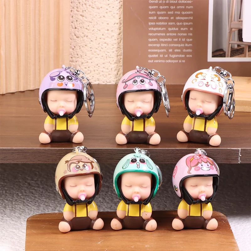 Helmet Pacifier Doll Pendant Doll Trinket Pacifier Doll Key Chain Cartoon Korean Style Doll Bag Pendant Women