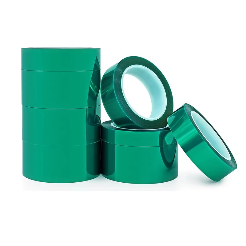 ПЭТ термостойкая клейкая лента, устойчивая к кислотам и щелочам, зеленая силиконовая защитная пленка, клейкая лента