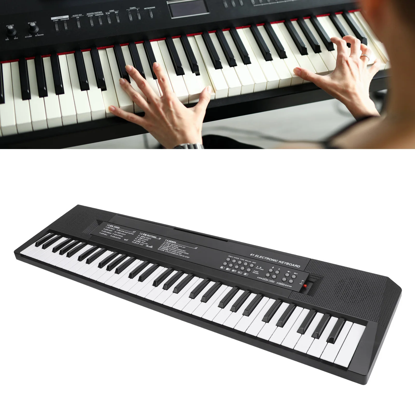 61 Key Keyboard Piano Smoothly Plastic Keyboard Piano Portable Compact Electric Piano Keyboard for Kids Over 3 Years Old