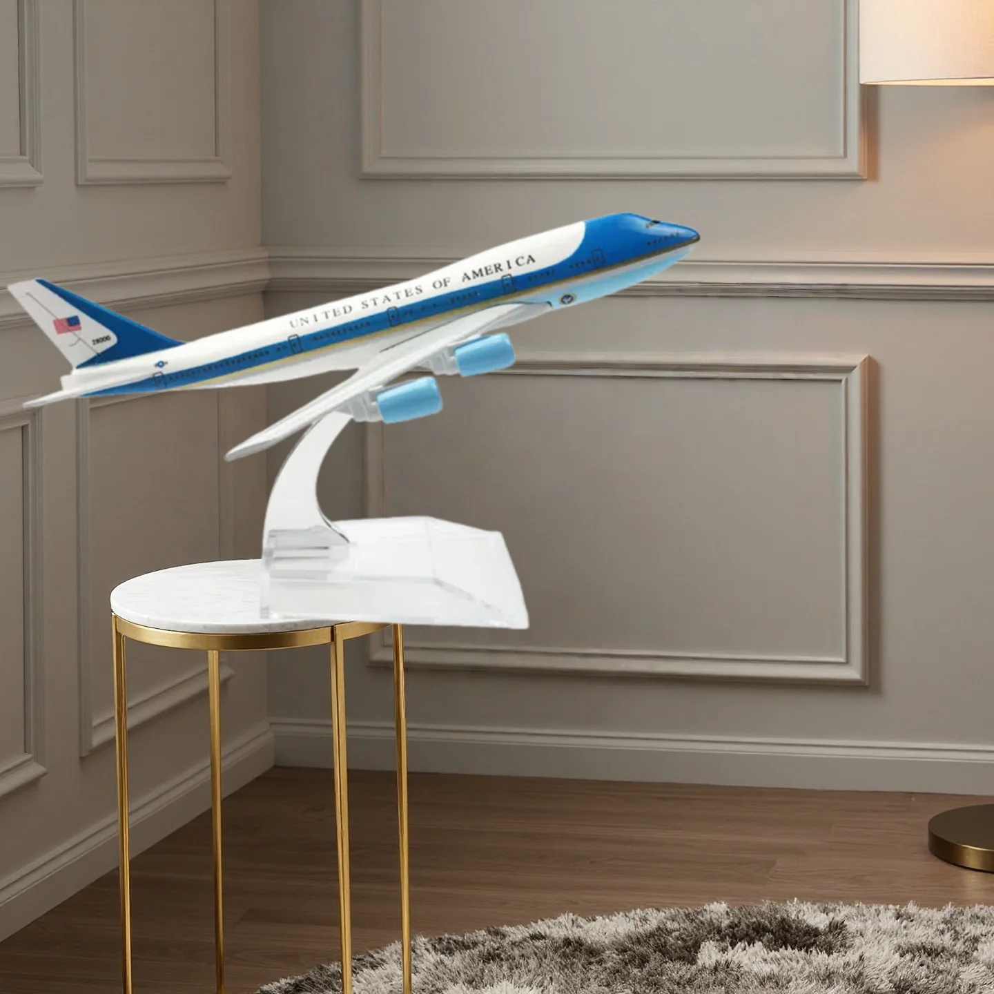 

Air Force One Airlines B747 Airplane Metal Aircraft Model 1/400 Scale 16cm Replica Plane Aviation Static Ornament Office Decor