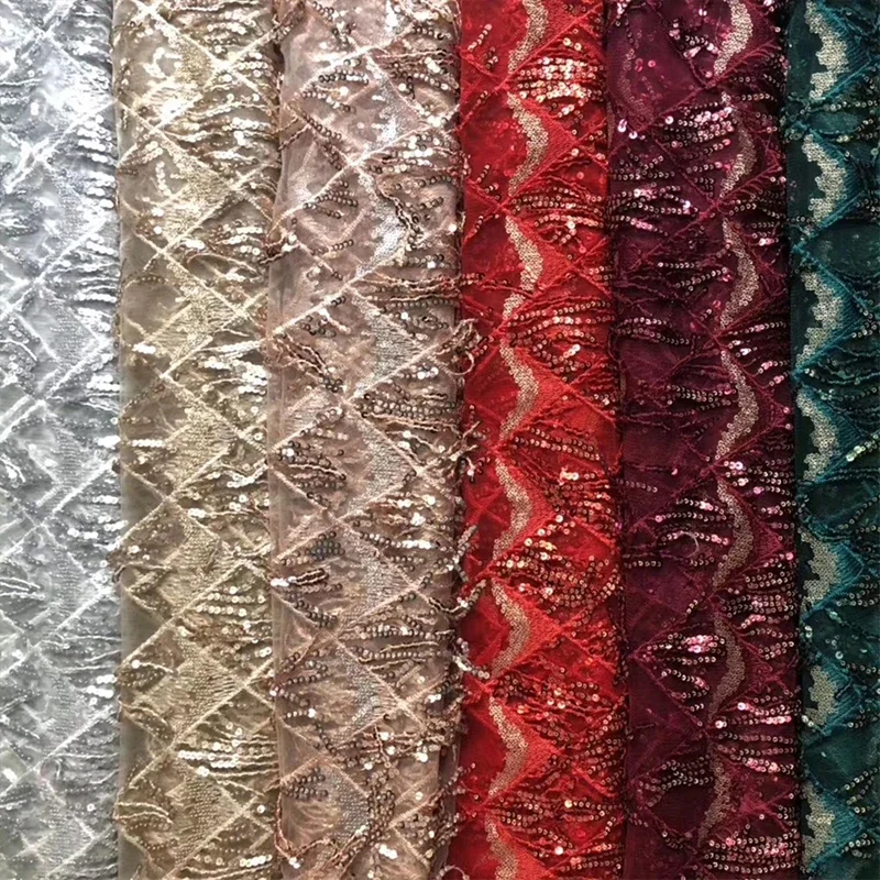 เลื่อมพู่เย็บปักถักร้อยผ้าตาข่ายงานแต่งงานชุดกระโปรงเครื่องแต่งกาย DIY เย็บผ้าออกแบบเลื่อมผ้า Tulle 1 หลา