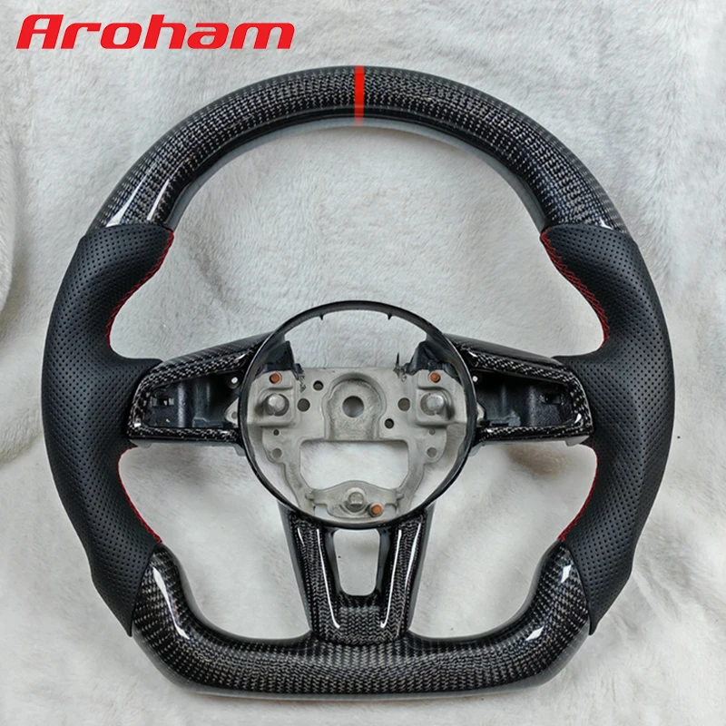 Aroham Carbon Fiber Steering Wheel For 2016 2017 2018 2019 2020 2021 2022 2023 2024 Mazda MX5/Miata (ND)