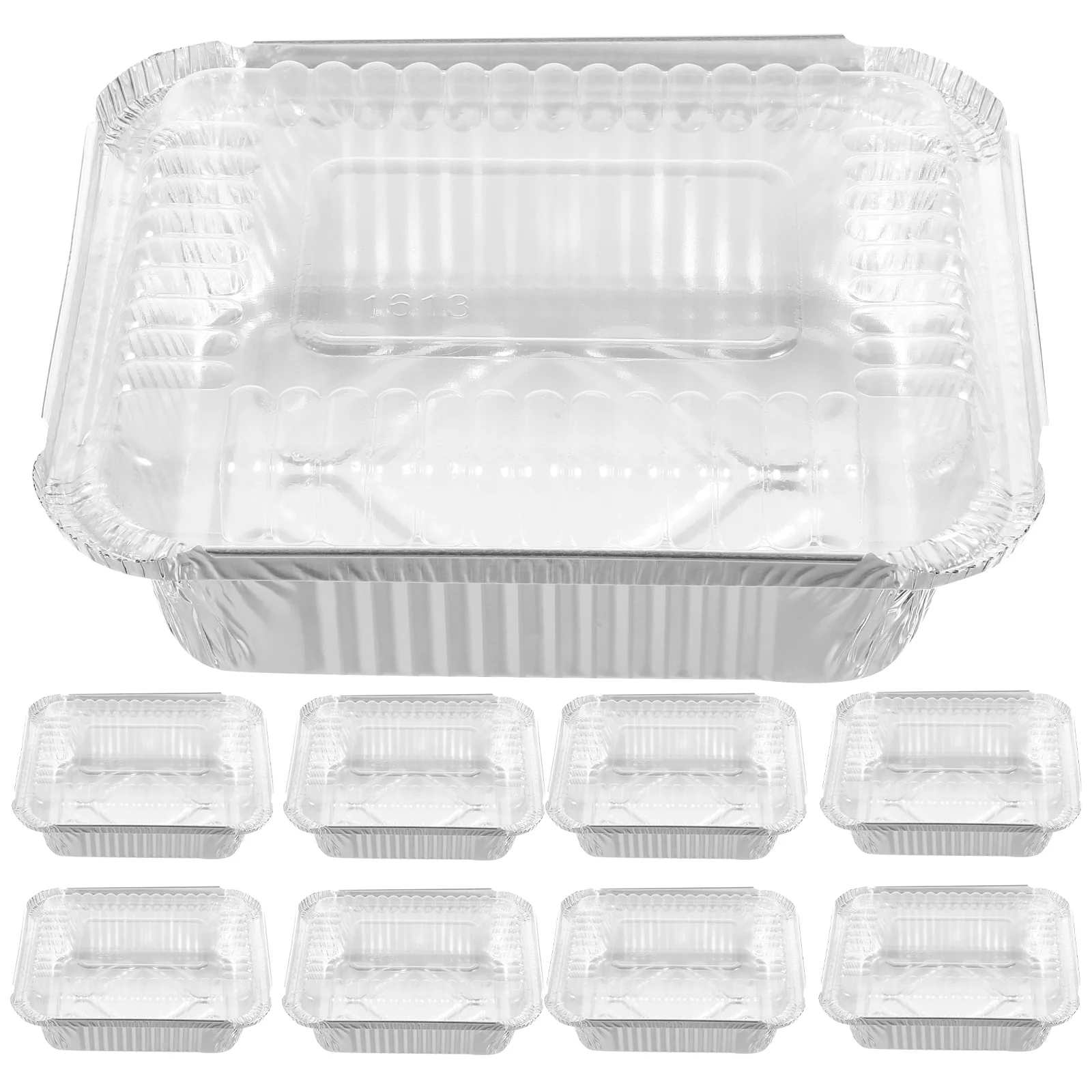 20 Pcs Packing Box Foil Trays Pie Container with Lid Cookie Plate Aluminum Pans for Baking Plastic Cake Small