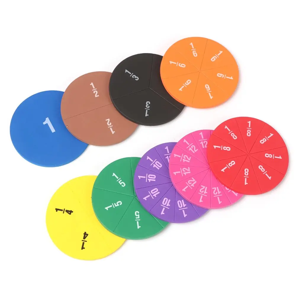 51 Pcs EVA Round Shaped Fractions Instrument Montessori Math Educational Toys Math Learning Tool Teaching Gifts