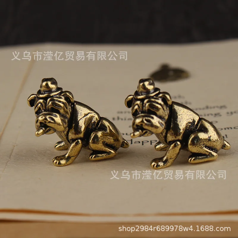 

Винтажная потертая латунная сигара Shar Pei, латунный орнамент, забавное модное украшение для щенка, чая, домашних животных, гостиной, офиса