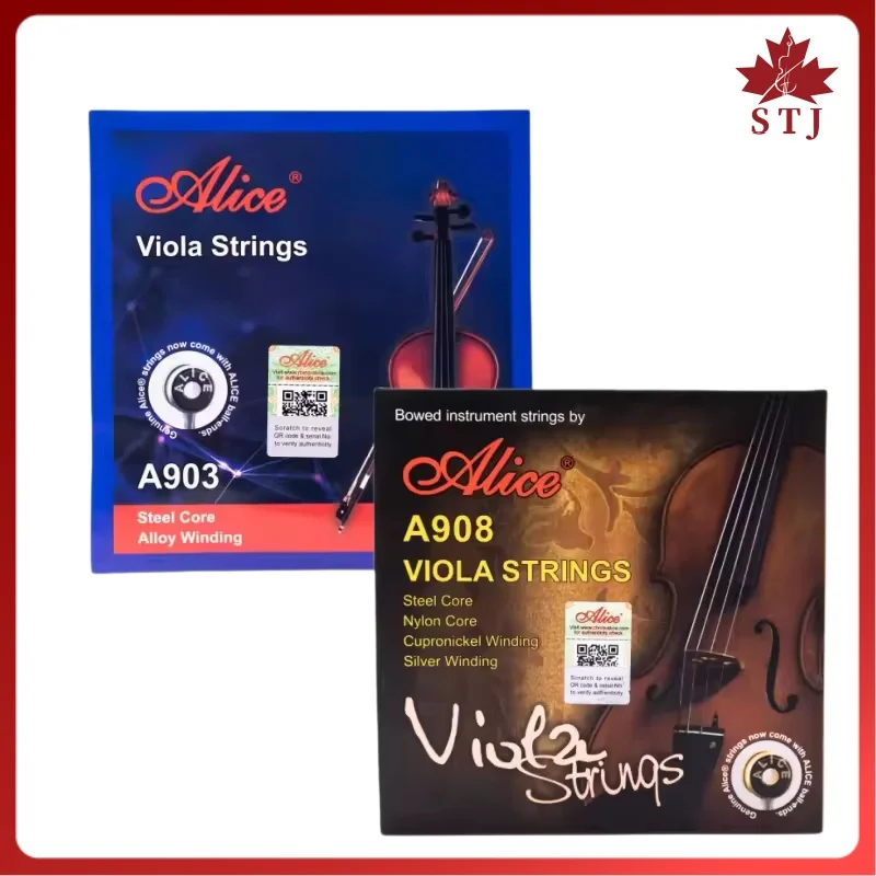 Alice A903 Viola Strings Steel Core Alloy German-Silver Twining Strings, A-D-G-C, Viola Parts Accessories