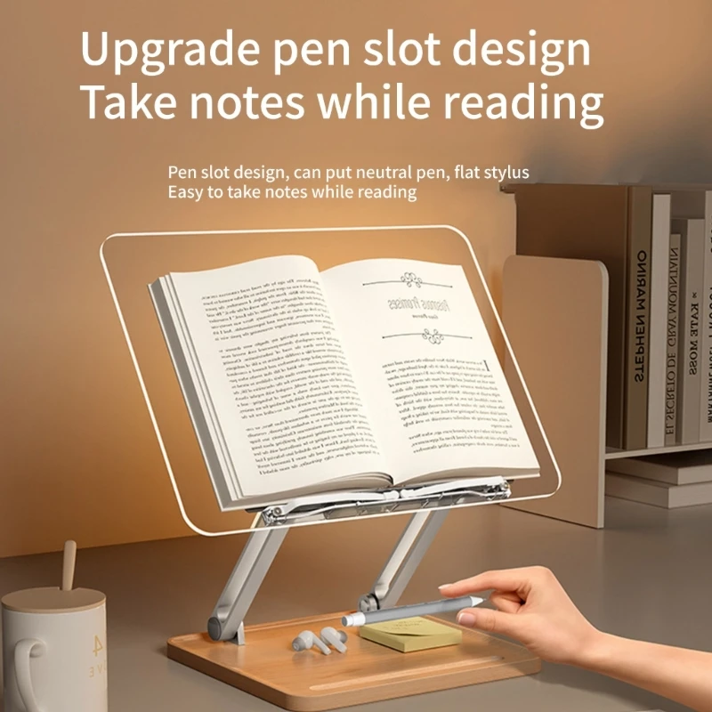 Support lecture bureau multifonction, support d'ordinateur en métal acrylique