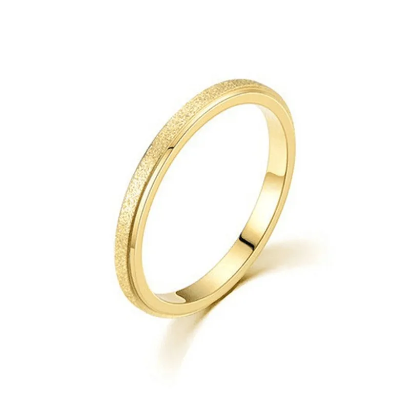 Fashion Minimalist Frosted Thin Stackable Ring Stainless Steel Plain Round Knuckle Midi Rings for Women Girls Wedding Jewelry