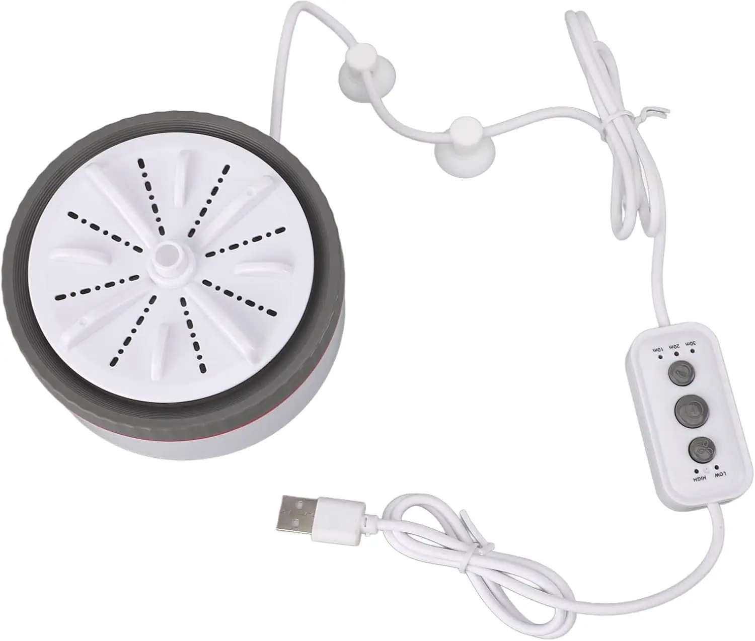 

Mini Turbo Washing Machine, Ultrasonic Portable Washer with USB, for Travel, Home, RV, Socks, Underwear, Dishes (Gray)