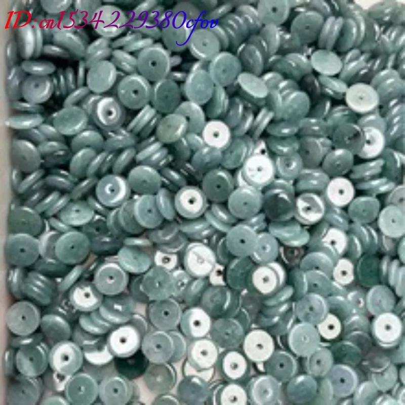 

10pcs Blue Water Jade Doughnut Beads DIY Bracelet Charm Jadeite Jewellery Fashion Accessories Amulet Amulet Gifts for Women Men