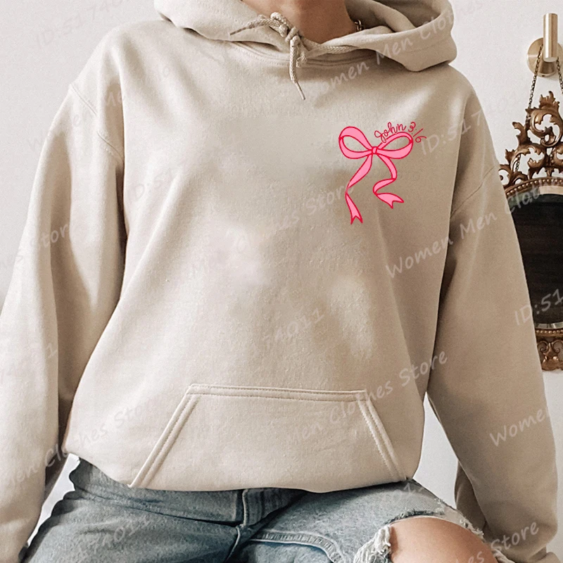 Bow & You Are So Loved Print Hoodies Christian Quote Hoodies Fall/Winter Long-sleeved Casual Hooded Sweatshirt Women Clothing