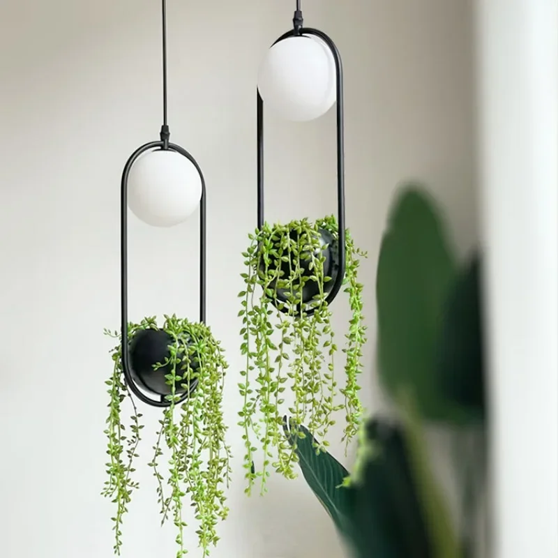 الرجعية الإبداعية مصنع قلادة مصباح للمطبخ بار بهو مقهى ديكور فني المنزل الأجهزة لوميناريا الأسود الشمال تركيبة إضاءة #5