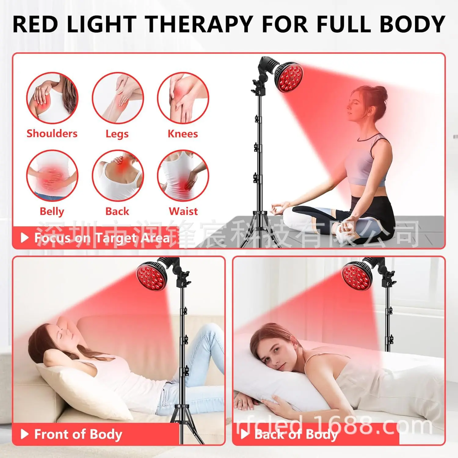 

Therapy Device Bulb, Red Light 850nm, 660nm, Combo with Adjustable Tripod,E27 Near Infrared Therapy Lamp for Body Pain Relief