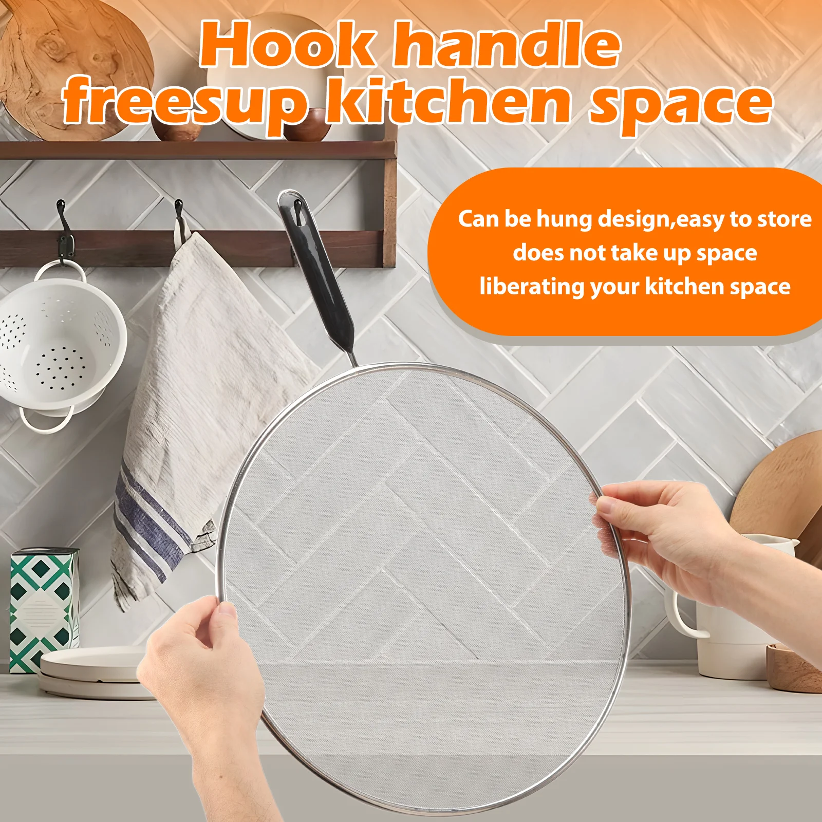 3/4Pcs Splatter Guard Set Stainless Steel Mesh Splatter Board Fine Mesh Cover Oil Frying Pan Lid for Cooking Kitchen Accessories
