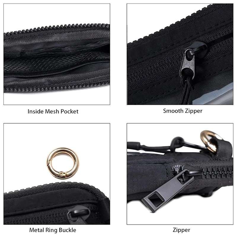 Mit Handgelenk-Reißverschluss, Geldbörse für Damen, lässige Reisetasche, wasserdichtes Nylon, kleine Geldbörse, multifunktionaler Kartenhalter – Detail 10