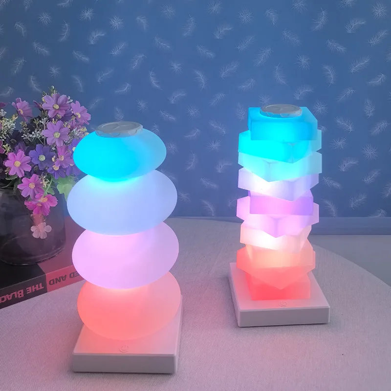 

Светодиодная лампа в виде тыквы RGB с сенсорным датчиком, перезаряжаемая или неперезаряжаемая, кубическая декоративная настольная лампа для спальни, гостиной, кабинета