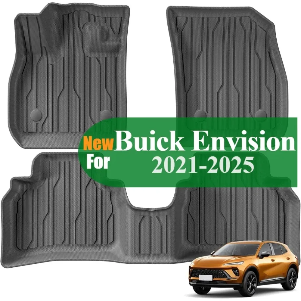 Автомобильные коврики для Buick Envision 2021-2025, TPE, всепогодные напольные вкладыши, аксессуары, 1-й и 2-й полный комплект автомобильных ковриков для интерьера, черные
