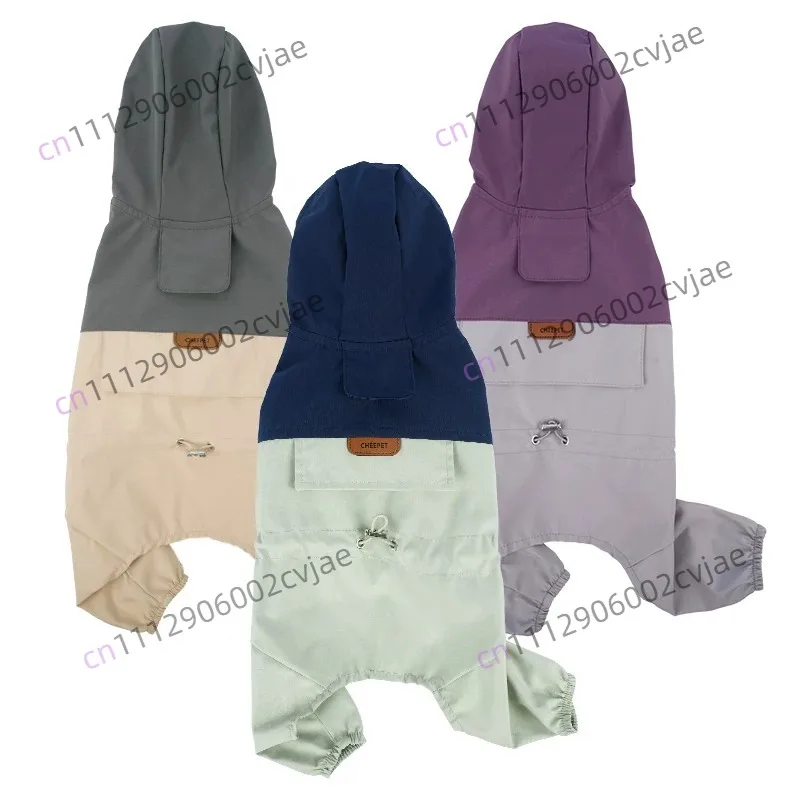pet raincoat small and medium dog clothing four-legged waterproof raincoat jacketjacket pet wholesale puppy hooded raincoat