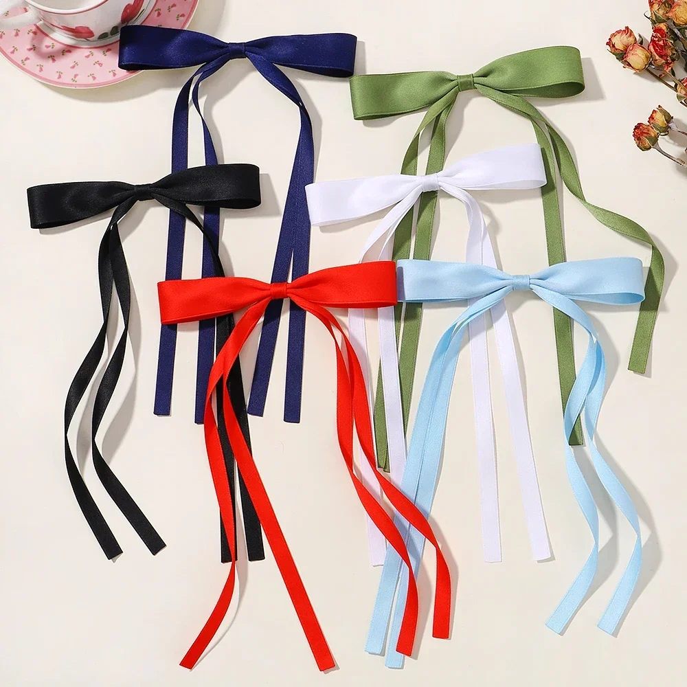 

Candy Ribbon Tassel Bowknot Hair Clips Sweet Women Streamer Hairpin for Women Girls Long Bows Barrettes Head Clip Accessories