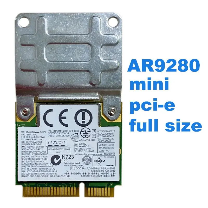 AR9280 AR5BHB92 2.4 ghz/ 5GHz 802.11a /b/g/n ไร้สาย300Mbp Wi-Fi การ์ด PCIe WIFI สำหรับ Acer Dell ausu TOSHIBA